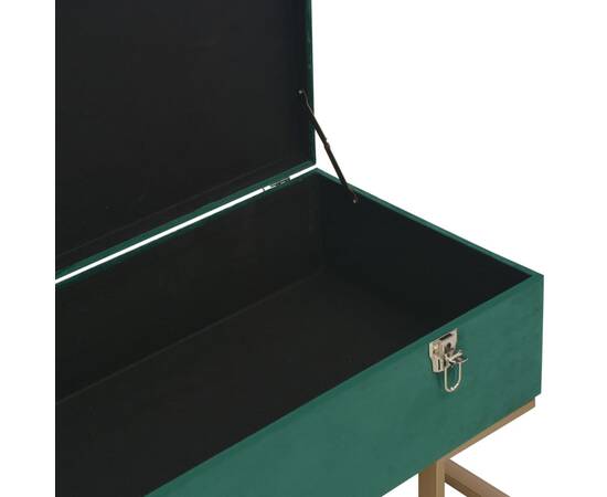 Banchetă cu un compartiment de depozitare verde 105 cm catifea, 5 image