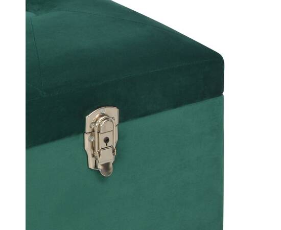 Banchetă cu un compartiment de depozitare verde 105 cm catifea, 6 image