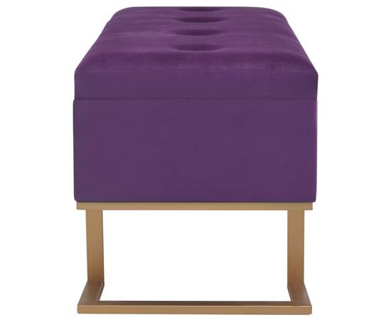 Banchetă cu un compartiment de depozitare violet 105cm catifea, 4 image