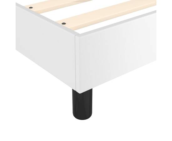 Cadru de pat box spring, alb, 200x200 cm, piele ecologică, 7 image