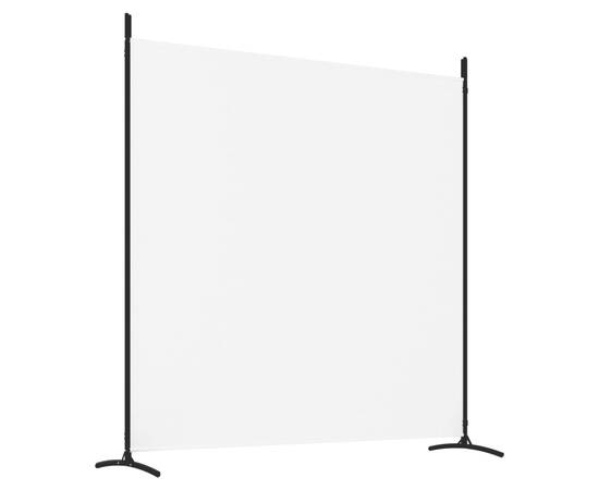 Paravan de cameră cu 3 panouri, alb, 525x180 cm, textil, 6 image