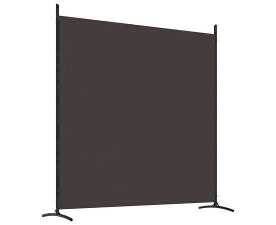 Paravan de cameră cu 3 panouri, maro, 525x180 cm, textil, 6 image