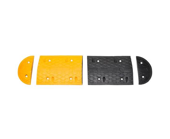 Prag limitator de viteză galben&negru, 420x32,5x4 cm, cauciuc, 2 image
