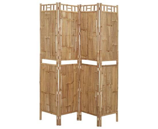 Paravan de cameră cu 4 panouri, 160 x 180 cm, bambus, 3 image