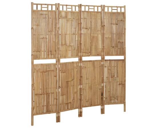 Paravan de cameră cu 4 panouri, 160 x 180 cm, bambus, 2 image