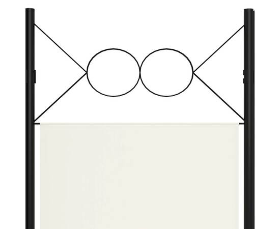 Paravan de cameră cu 4 panouri, alb crem, 160x180cm, 5 image