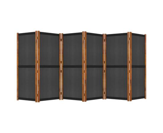 Paravan de cameră cu 6 panouri, negru, 420x180 cm, 5 image