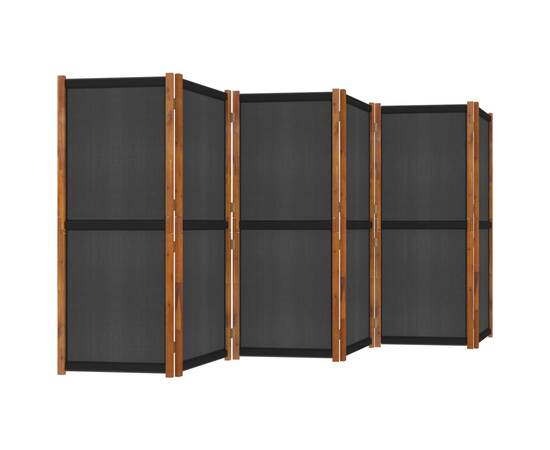Paravan de cameră cu 6 panouri, negru, 420x180 cm, 4 image