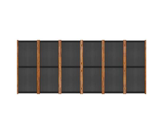 Paravan de cameră cu 6 panouri, negru, 420x180 cm, 6 image