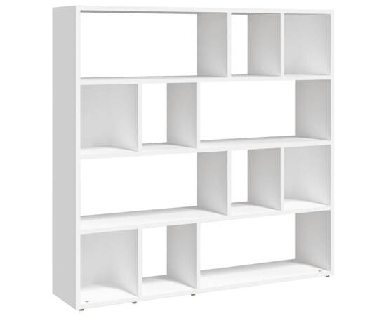Bibliotecă/separator cameră, alb, 105x24x102 cm, 2 image