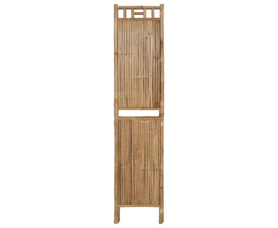 Paravan de cameră cu 4 panouri, 160 x 180 cm, bambus, 5 image
