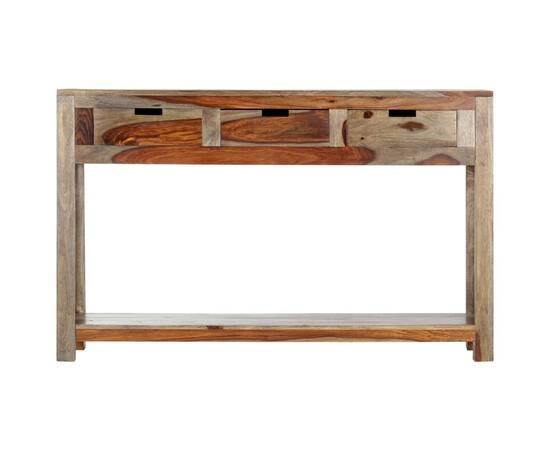 Masă consolă cu 3 sertare, 120x30x75 cm, lemn masiv de sheesham, 3 image