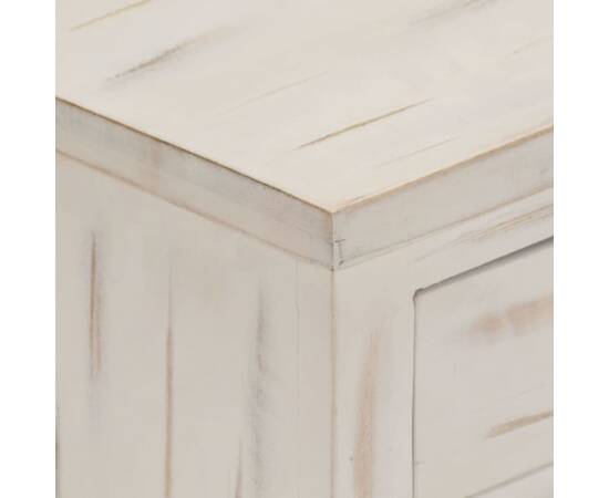 Noptieră, alb, 40x30x50 cm, lemn masiv de mango, 2 image