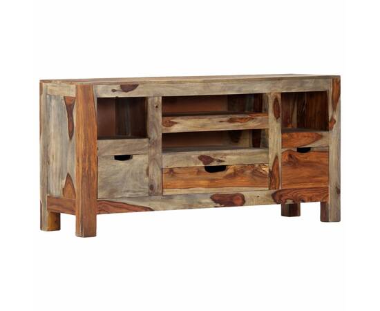 Servantă, gri, 100x30x50 cm, lemn masiv de sheesham, 11 image