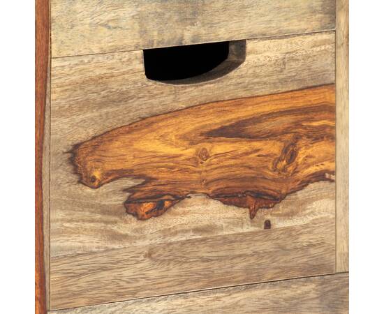 Servantă, gri, 100x30x50 cm, lemn masiv de sheesham, 3 image