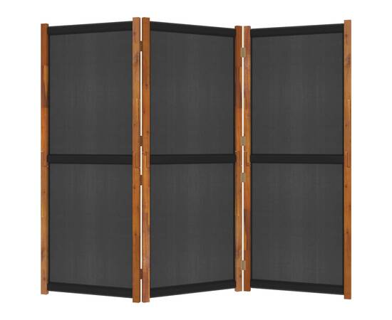 Paravan de cameră cu 3 panouri, negru, 210x180 cm, 5 image
