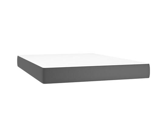 Pat box spring cu saltea, negru, 140x190 cm, piele ecologică, 5 image
