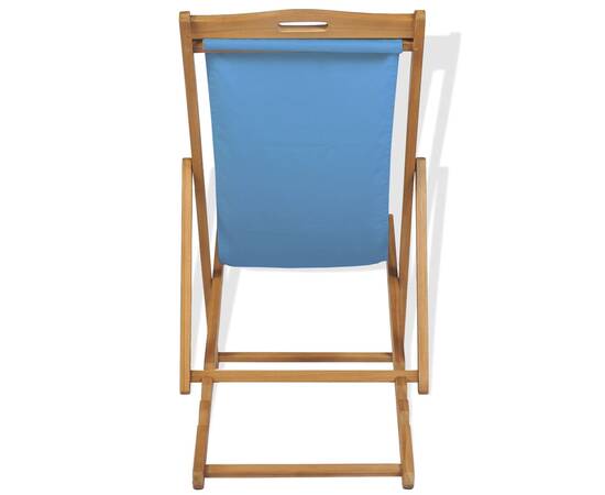Scaun de exterior, albastru, 56 x 105 x 96 cm, lemn de tec, 4 image
