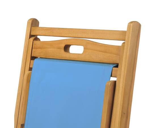 Scaun de exterior, albastru, 56 x 105 x 96 cm, lemn de tec, 7 image