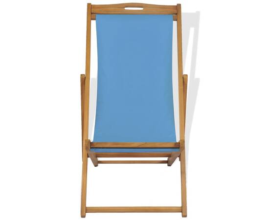 Scaun de exterior, albastru, 56 x 105 x 96 cm, lemn de tec, 3 image