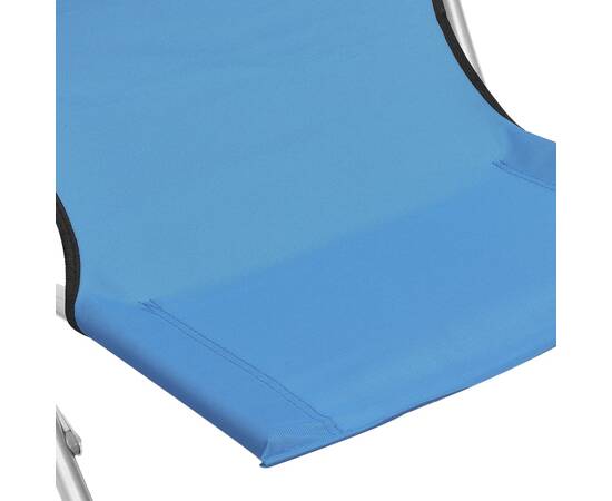 Scaune de plajă pliante, 2 buc., albastru, material textil, 7 image
