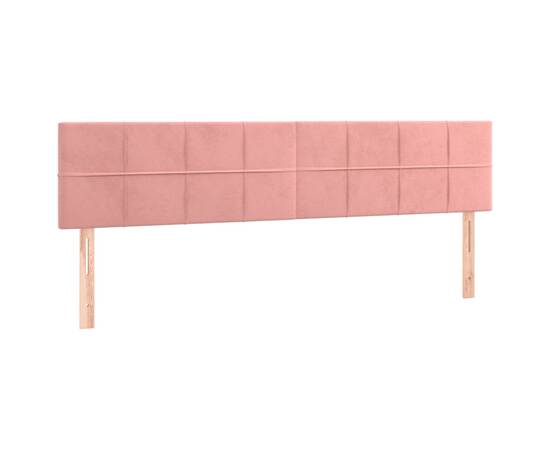 Tăblie de pat cu led, roz, 200x5x78/88 cm, catifea, 4 image