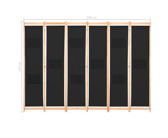 Paravan de cameră cu 6 panouri, 240x170 x4 cm, material textil, 8 image