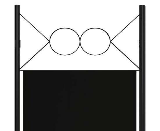 Paravan de cameră cu 4 panouri, negru, 160 x 180 cm, 5 image