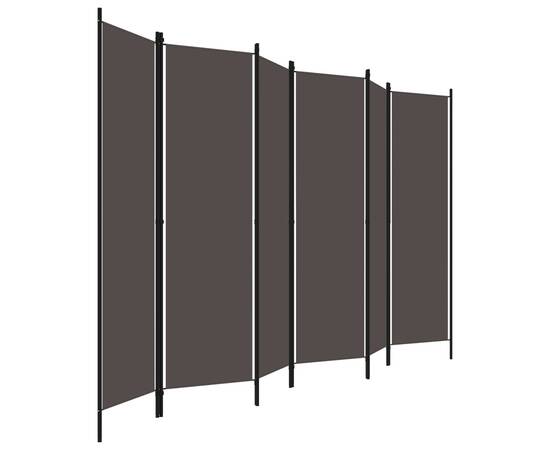 Paravan de cameră cu 6 panouri, antracit, 300 x 180 cm, 3 image