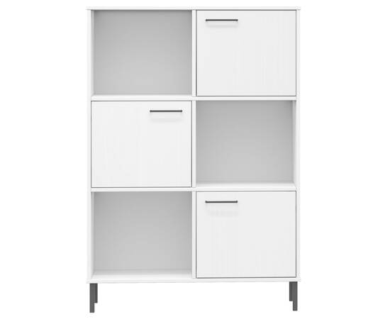 Bibliotecă cu picioare metalice oslo, alb, 90x35x128,5 cm, lemn, 4 image