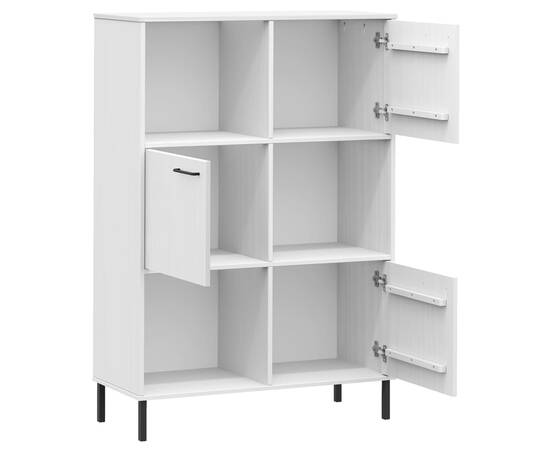 Bibliotecă cu picioare metalice oslo, alb, 90x35x128,5 cm, lemn, 5 image