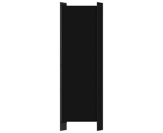 Paravan de cameră cu 5 panouri, negru, 250 x 180 cm, 4 image