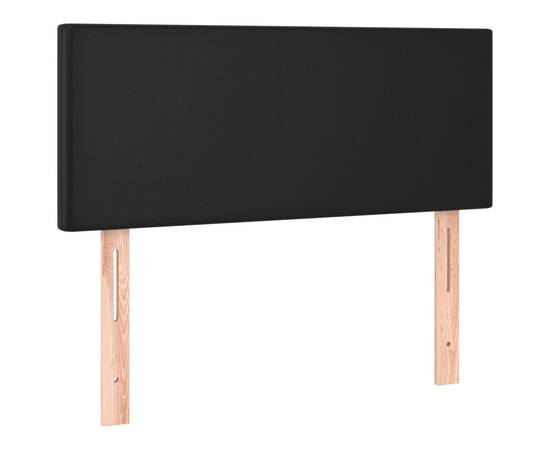 Pat box spring cu saltea, negru, 90x190 cm, piele ecologică, 6 image