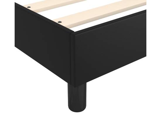 Cadru de pat box spring, negru, 90x200 cm, piele ecologică, 7 image