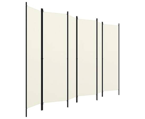Paravan cameră cu 6 panouri, alb crem, 300 x 180 cm, 3 image