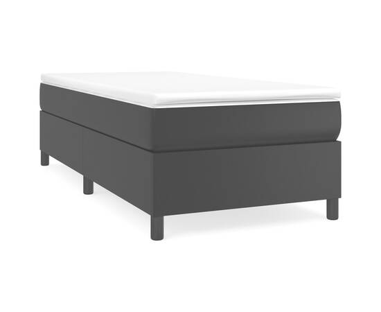 Pat box spring cu saltea, negru, 90x190 cm, piele ecologică, 2 image