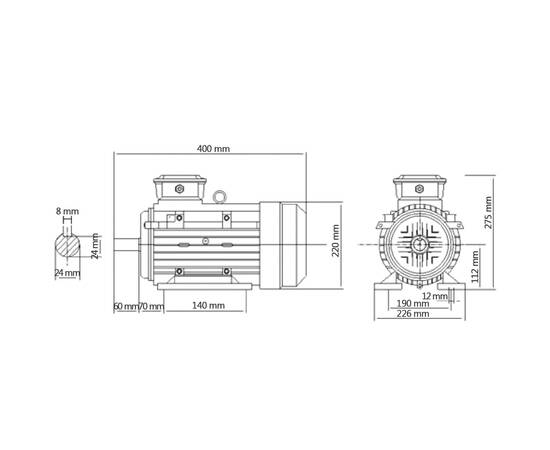 Motor electric trifazic aluminiu 4kw/5,5cp 2 poli 2840 rpm, 9 image