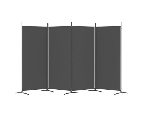 Paravan de cameră cu 4 panouri, negru, 346x180 cm, textil, 4 image