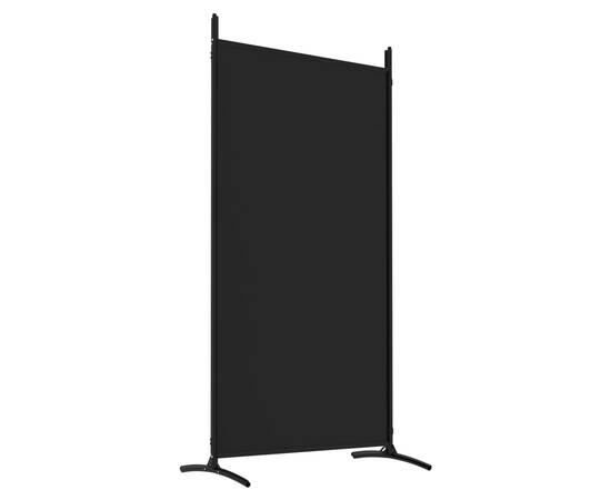 Paravan de cameră cu 4 panouri, negru, 346x180 cm, textil, 6 image