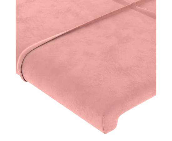 Tăblie de pat cu led, roz, 103x16x118/128 cm, catifea, 5 image