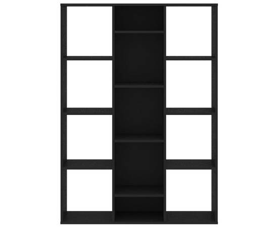 Separator cameră/bibliotecă, negru, 100x24x140 cm, pal, 5 image