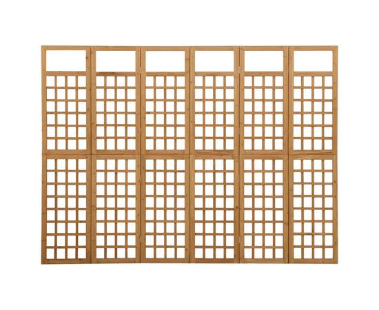 Separator cameră cu 6 panouri, 242,5x180 cm, nuiele lemn brad, 2 image