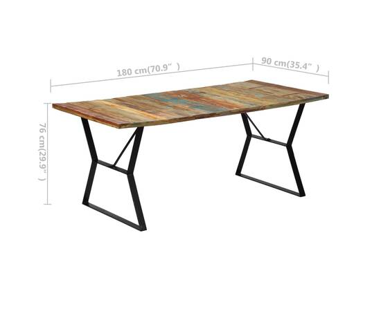 Masă de bucătărie, 180 x 90 x 76 cm, lemn masiv reciclat, 6 image