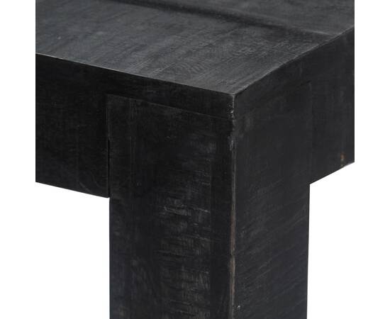 Masă de bucătărie, negru, 118x60x76 cm, lemn masiv de mango, 4 image