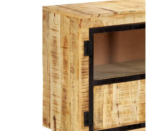 Servantă, maro și negru, 160x30x80 cm, lemn de mango nefinisat, 6 image
