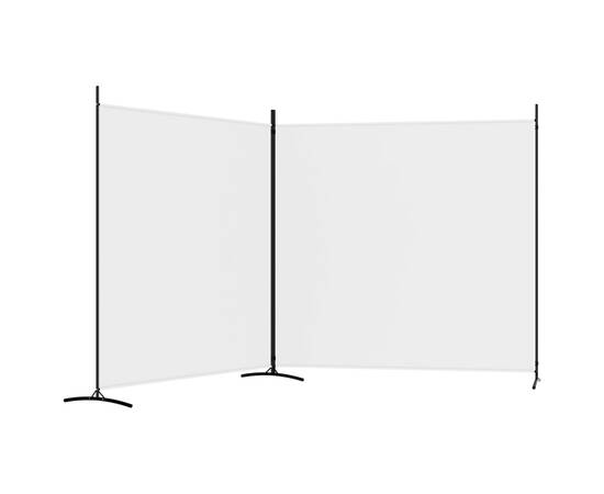 Paravan de cameră cu 2 panouri, alb, 348x180 cm, 5 image