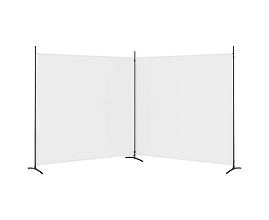 Paravan de cameră cu 2 panouri, alb, 348x180 cm, 4 image