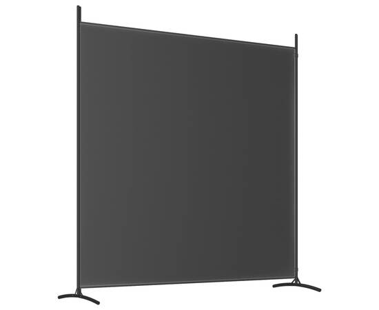 Paravan de cameră cu 2 panouri, negru, 348x180 cm, textil, 6 image