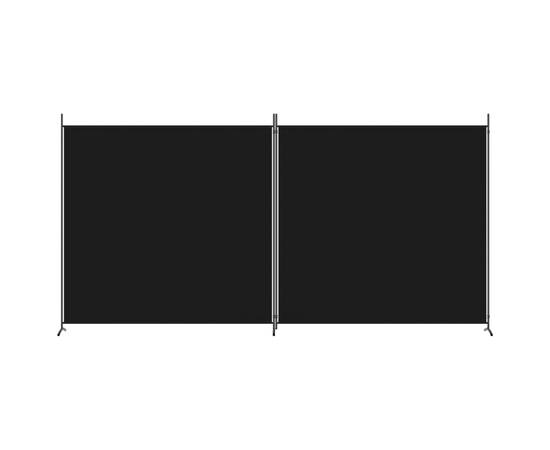 Paravan de cameră cu 2 panouri, negru, 348x180 cm, textil, 3 image