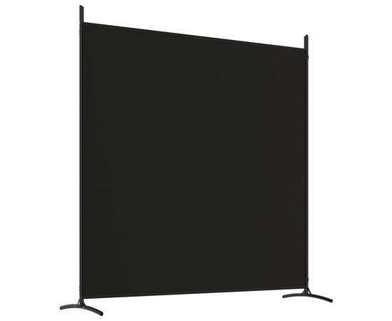Paravan de cameră cu 3 panouri, negru, 525x180 cm, textil, 6 image